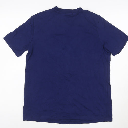 adidas Men's Blue XL Trefoil Logo Graphic Cotton T-Shirt