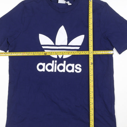 adidas Men's Blue XL Trefoil Logo Graphic Cotton T-Shirt