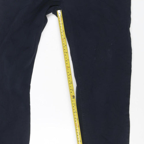 Next Men's Blue Chino Trousers 30W 31L Regular Fit Cotton