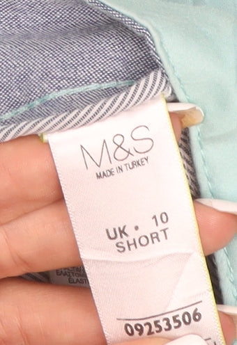 Marks and Spencer Women Green Size 10 Short Straight Stretch Jeans