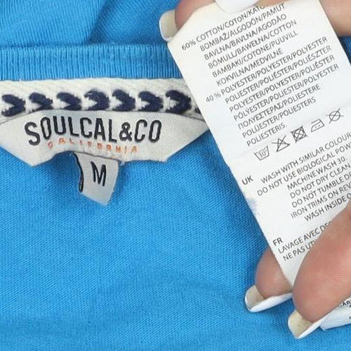SoulCal & Co Men's Blue V-Neck Short Sleeve T-Shirt Size M