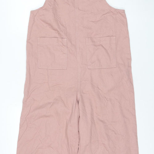 Marks and Spencer Women Pink Cotton Dungaree Jumpsuit Size 10