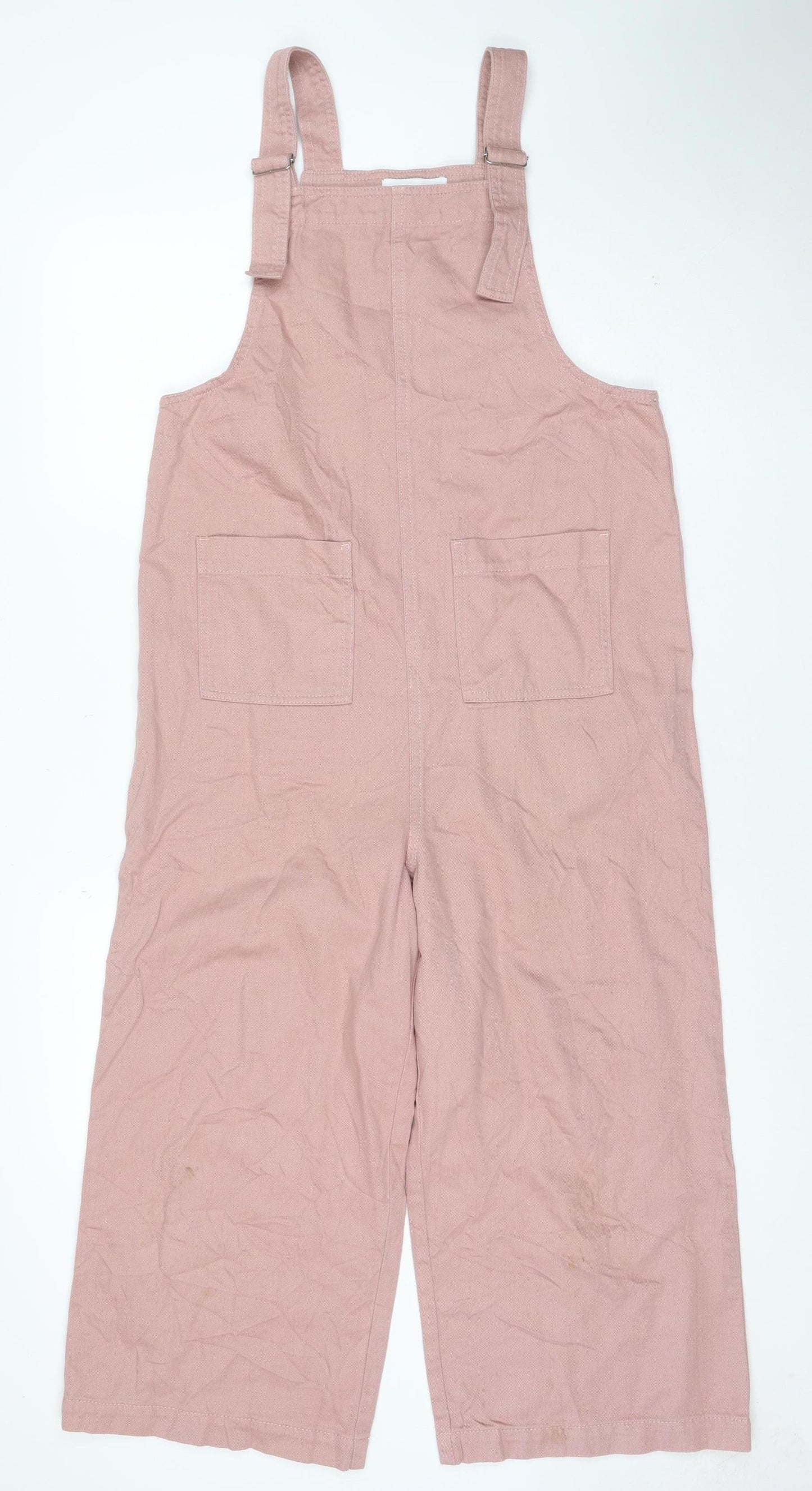 Marks and Spencer Women Pink Cotton Dungaree Jumpsuit Size 10