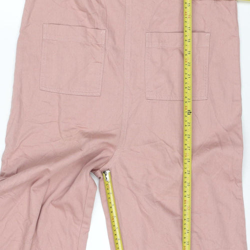 Marks and Spencer Women Pink Cotton Dungaree Jumpsuit Size 10
