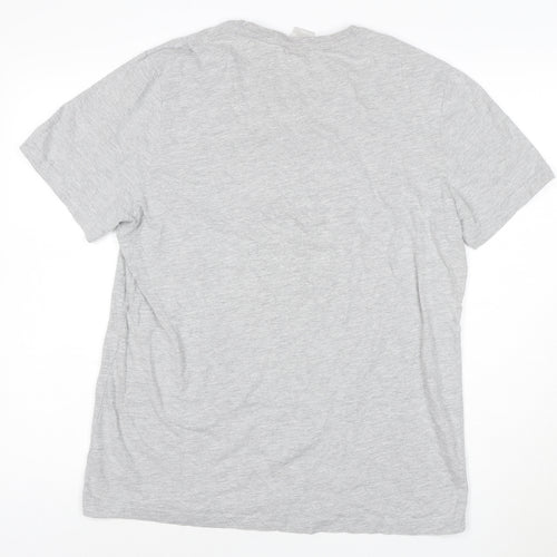 George Men’s Grey Pac-Man Graphic T-Shirt Size L 100% Cotton Retro Gamer Style