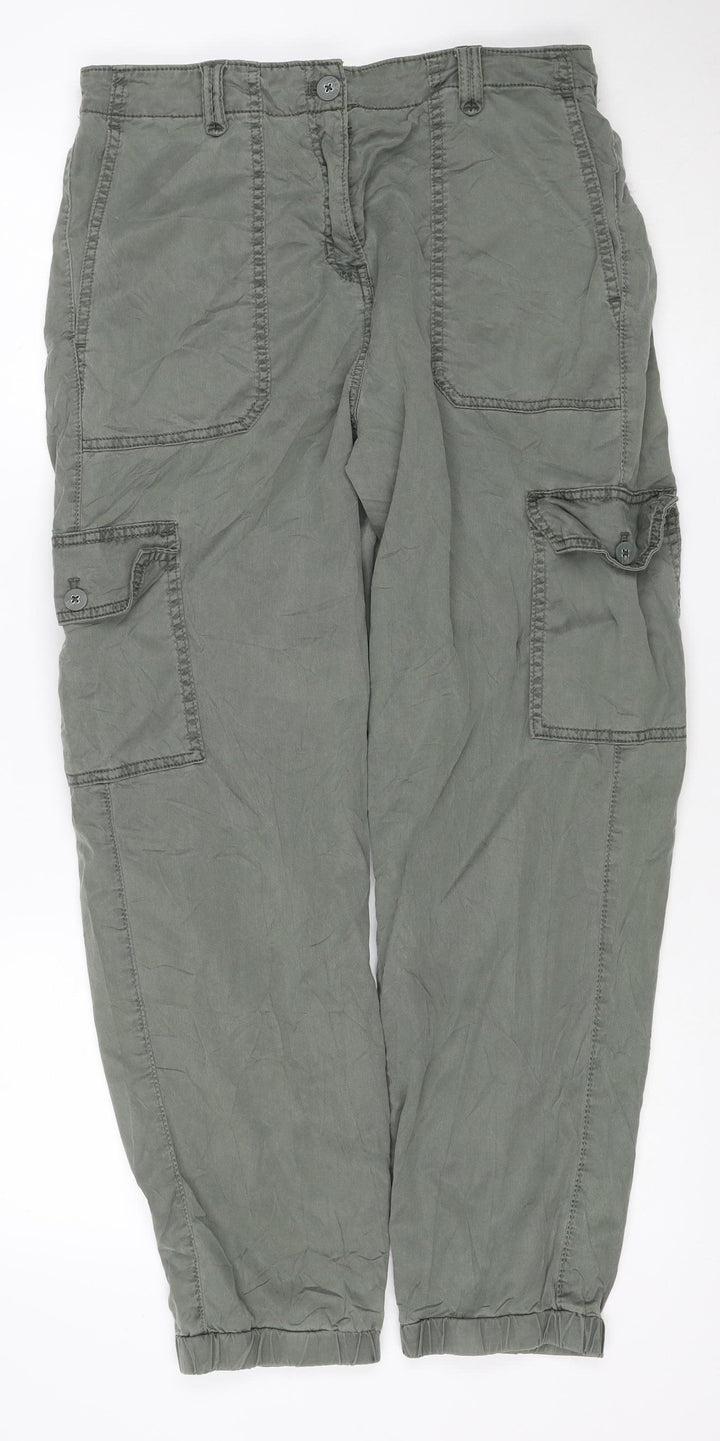 Marks and Spencer Women’s Green Cargo Trousers Size 14 Relaxed Fit