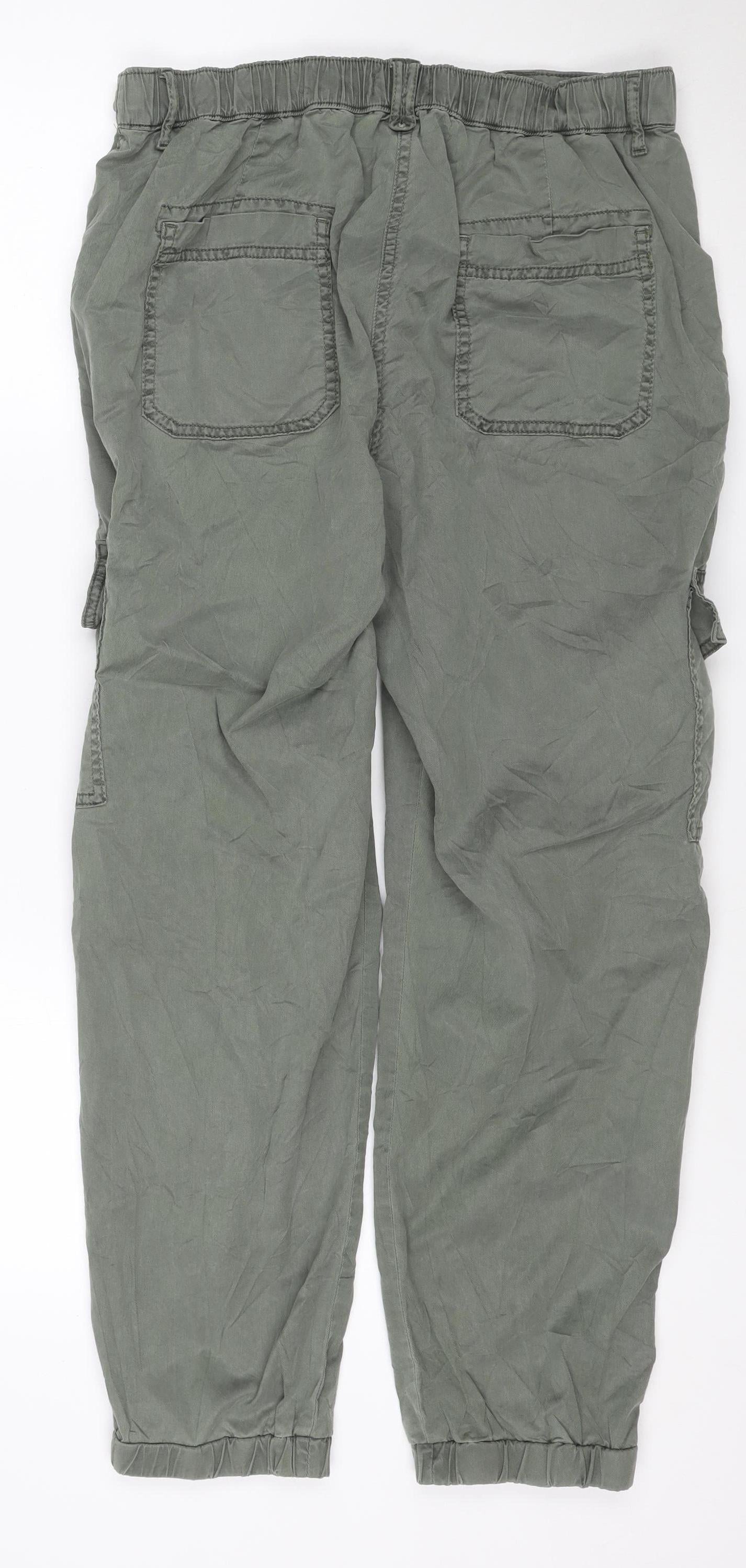 Marks and Spencer Women’s Green Cargo Trousers Size 14 Relaxed Fit