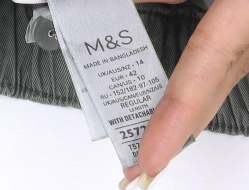 Marks and Spencer Women’s Green Cargo Trousers Size 14 Relaxed Fit