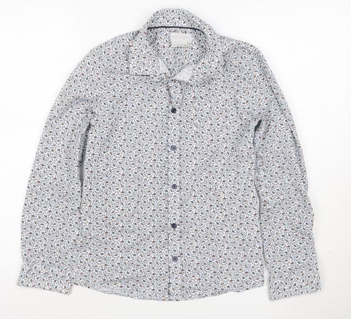 John Lewis Boys Multicoloured Bird Print Cotton Button-Up Shirt 13 Years