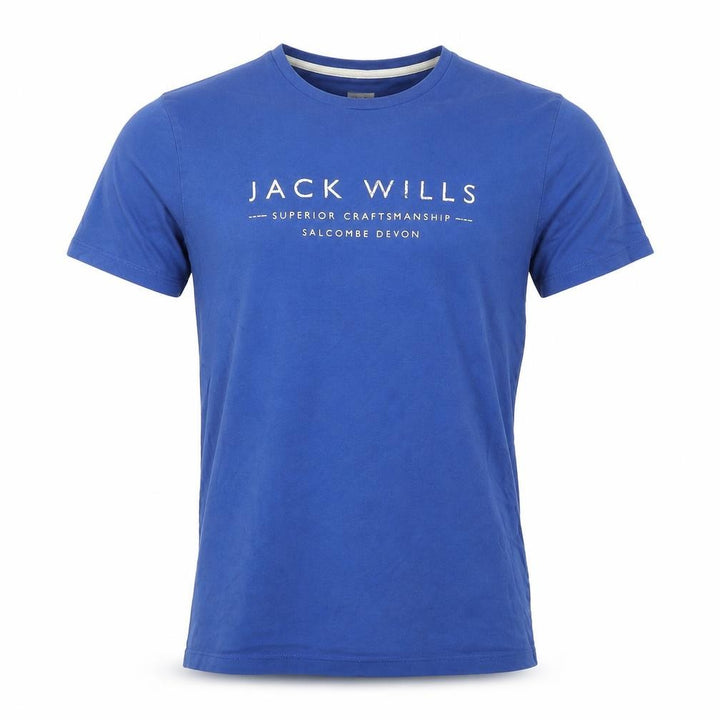 Jack Wills Men's Blue Crew Neck Cotton Graphic T-Shirt Size S