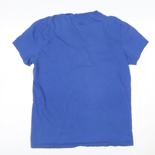 Jack Wills Men's Blue Crew Neck Cotton Graphic T-Shirt Size S