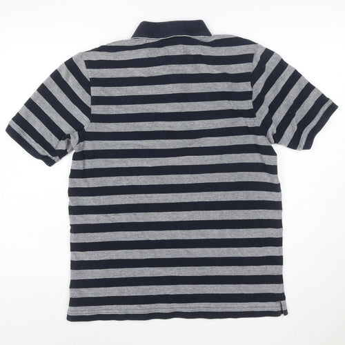 Farah Classic Men's Blue Striped Cotton Polo Shirt Size M