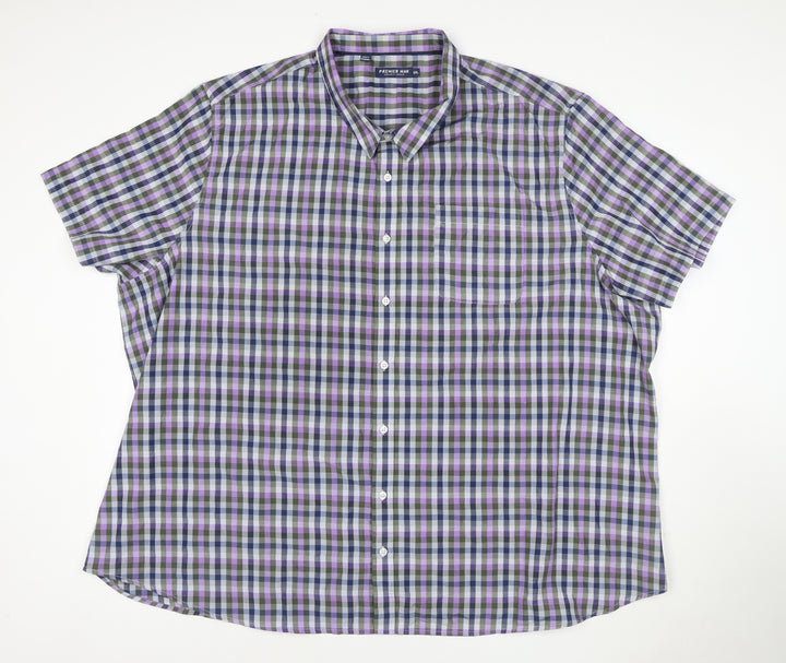 Premier Man Men's Multicoloured Check Short Sleeve 5XL Casual Shirt