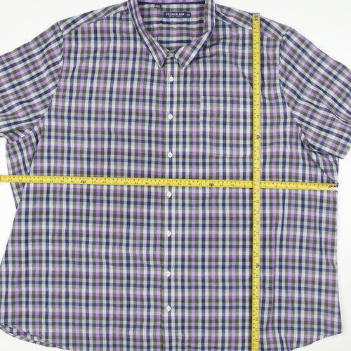 Premier Man Men's Multicoloured Check Short Sleeve 5XL Casual Shirt