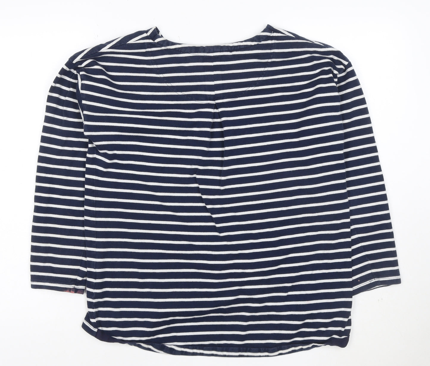 Joules Women’s Blue Striped 3/4 Sleeve Cotton T-Shirt Size L