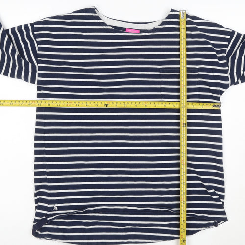Joules Women’s Blue Striped 3/4 Sleeve Cotton T-Shirt Size L