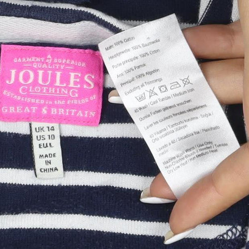 Joules Women’s Blue Striped 3/4 Sleeve Cotton T-Shirt Size L