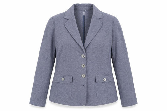 Cambridge Dry Goods Women's Blue Size 14 Cotton Blend Single-Breasted Blazer