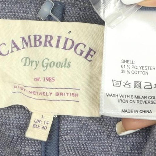 Cambridge Dry Goods Women's Blue Size 14 Cotton Blend Single-Breasted Blazer