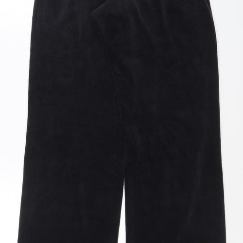 Juicy Couture Black Velour Sweatpants Women’s S Relaxed Fit Drawstring