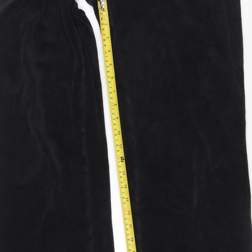 Juicy Couture Black Velour Sweatpants Women’s S Relaxed Fit Drawstring