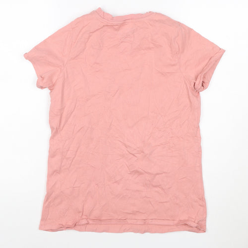 Snoopy Womens Pink T-Shirt Nightshirt Size 10 Cartoon Autumn Graphic