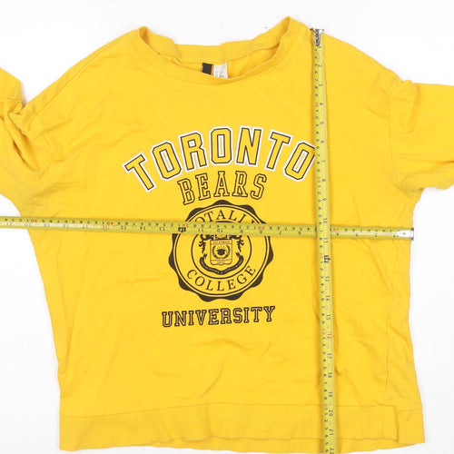 H&M Women's Yellow Toronto Bears Cotton Pullover Sweatshirt M