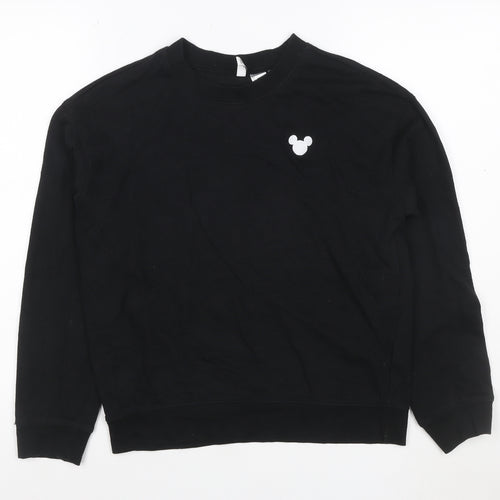 H&M Divided Women Black Mickey Mouse Pullover Sweatshirt Size S