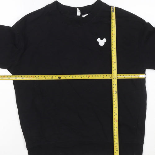 H&M Divided Women Black Mickey Mouse Pullover Sweatshirt Size S