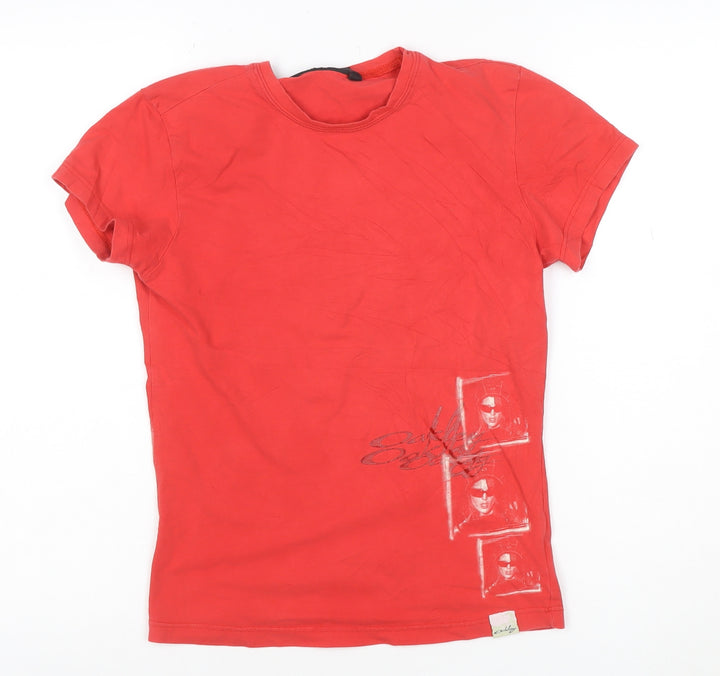 Oakley Women's Red Graphic Print Short Sleeve Cotton T-Shirt M