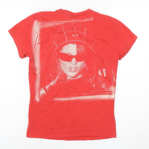 Oakley Women's Red Graphic Print Short Sleeve Cotton T-Shirt M