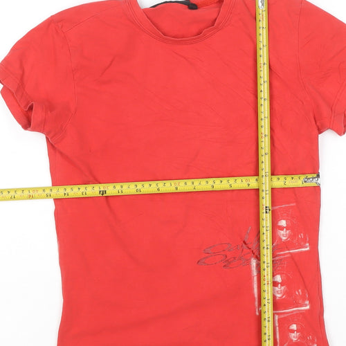 Oakley Women's Red Graphic Print Short Sleeve Cotton T-Shirt M