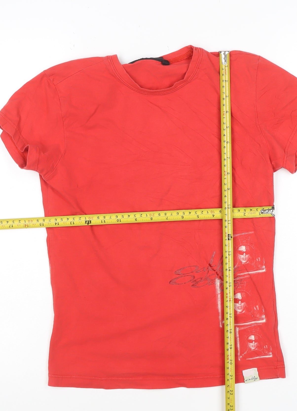 Oakley Women's Red Graphic Print Short Sleeve Cotton T-Shirt M