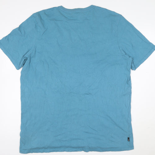 Timberland Men's Blue 3XL Regular Fit Cotton Graphic T-Shirt