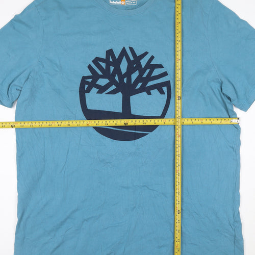 Timberland Men's Blue 3XL Regular Fit Cotton Graphic T-Shirt