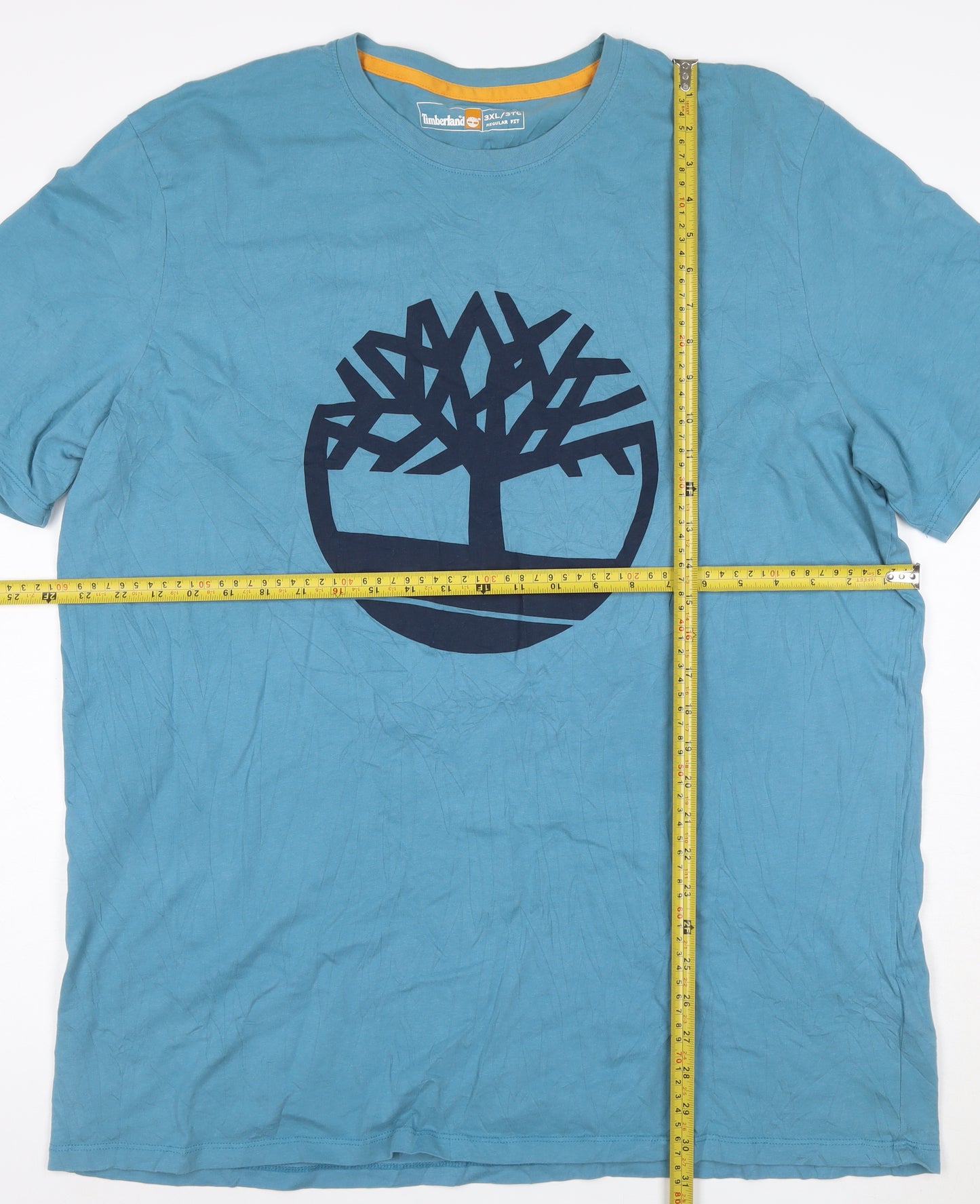Timberland Men's Blue 3XL Regular Fit Cotton Graphic T-Shirt