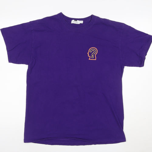 Topman Men's Purple Graphic Print Crew Neck T-Shirt Size M