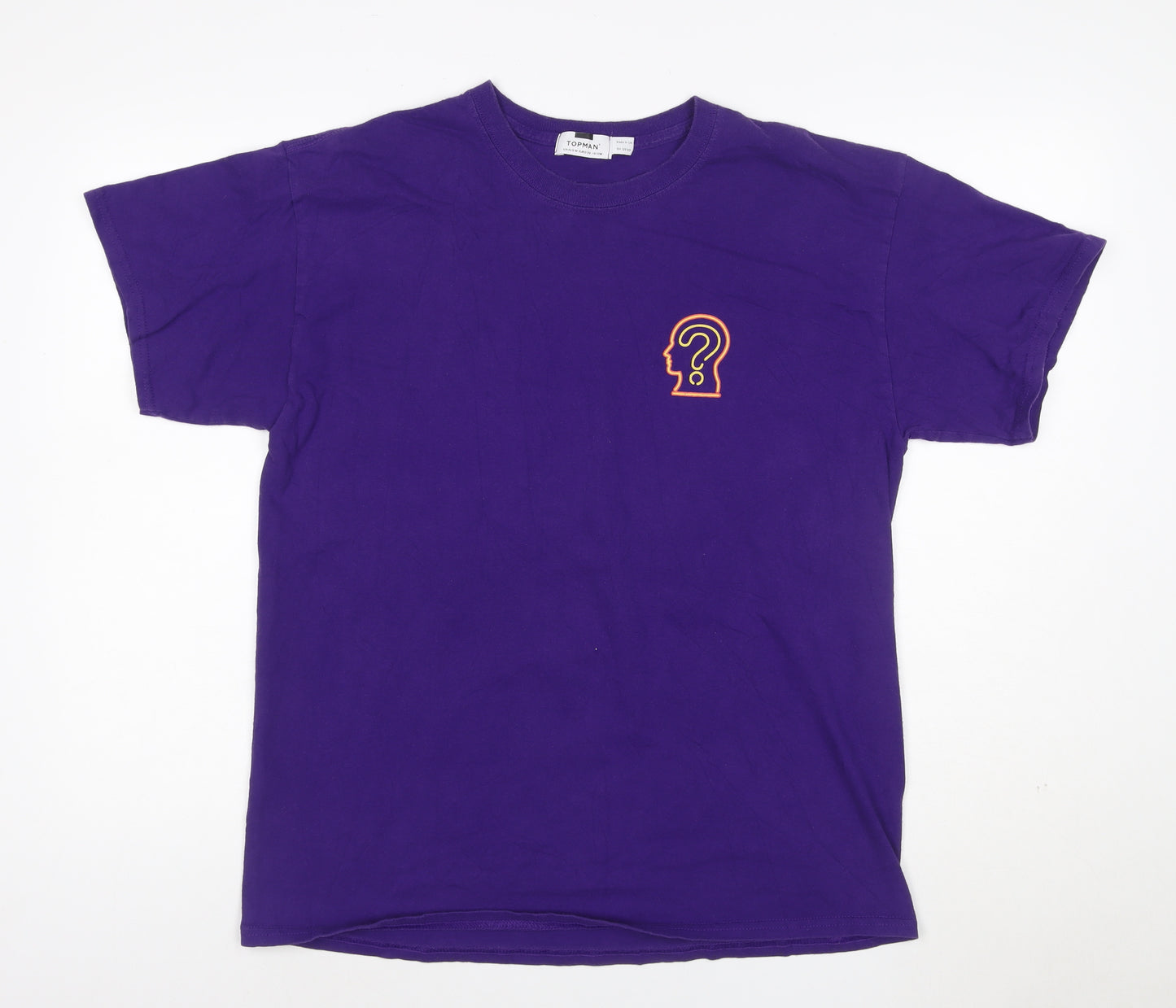 Topman Men's Purple Graphic Print Crew Neck T-Shirt Size M