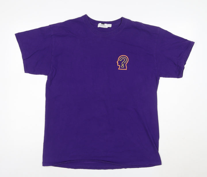 Topman Men's Purple Graphic Print Crew Neck T-Shirt Size M
