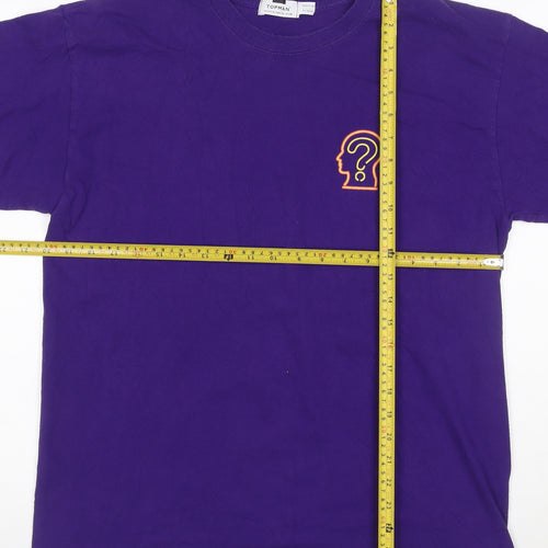 Topman Men's Purple Graphic Print Crew Neck T-Shirt Size M