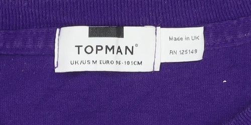 Topman Men's Purple Graphic Print Crew Neck T-Shirt Size M