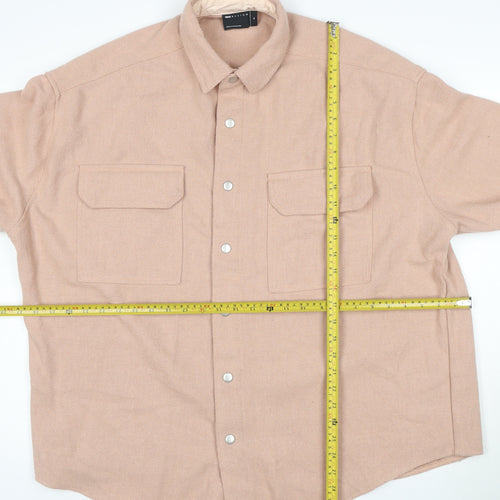 ASOS DESIGN Men's Beige Twill Shirt Jacket M 40in Cotton Blend