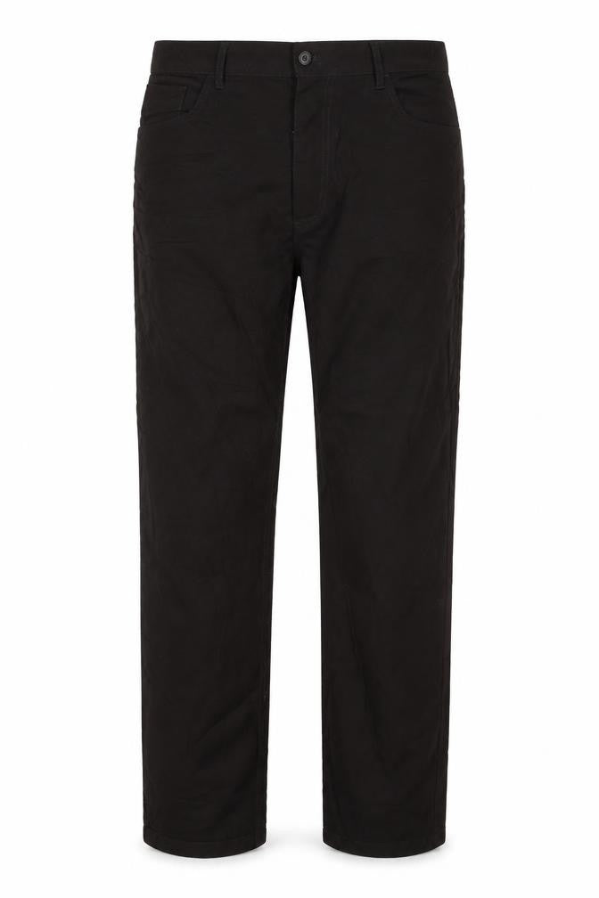 Gemm Mens Black Cotton Chino Trousers 36W 31L Regular Fit
