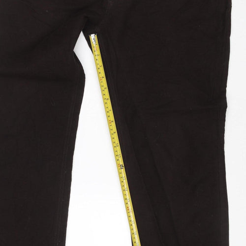 Gemm Mens Black Cotton Chino Trousers 36W 31L Regular Fit