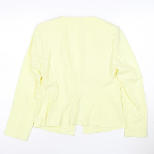 Marks and Spencer Women’s Yellow Blazer Size 10 Regular Fit Single-Breasted Cotton Blend Jacket