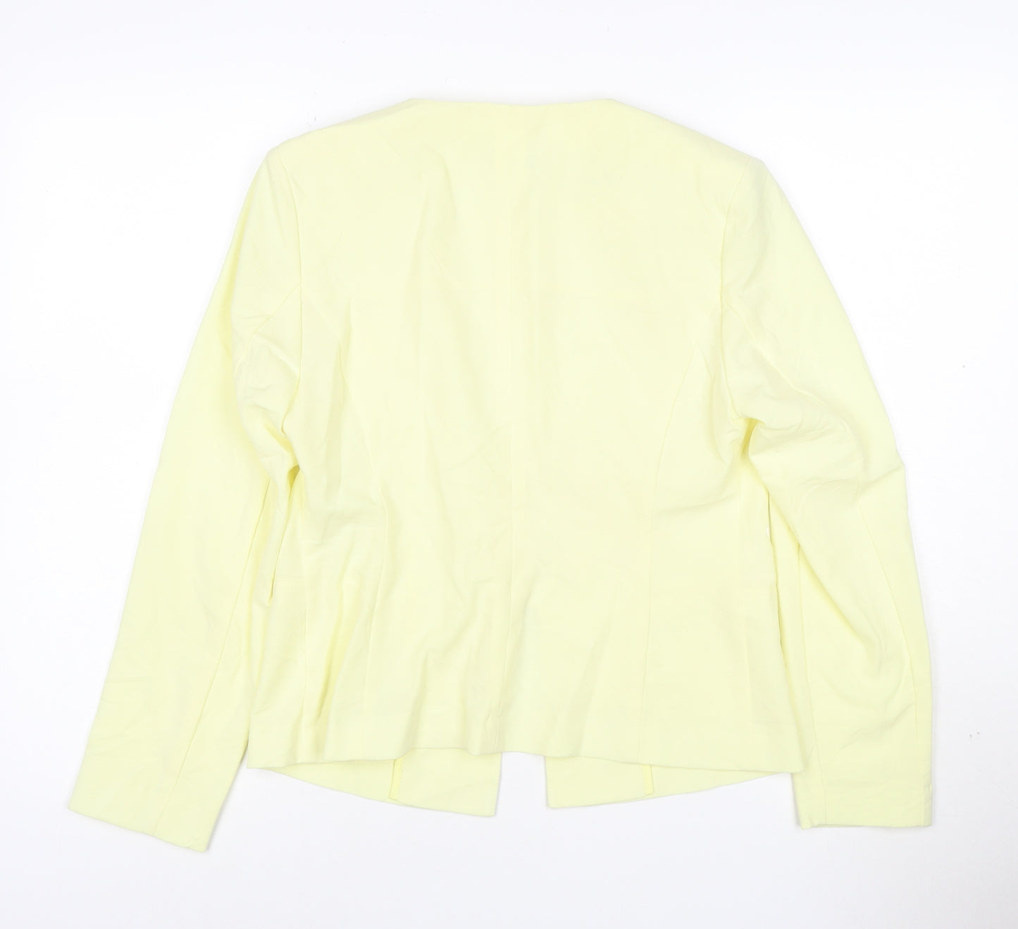Marks and Spencer Women’s Yellow Blazer Size 10 Regular Fit Single-Breasted Cotton Blend Jacket