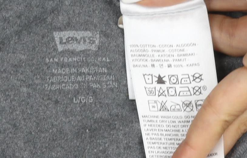 Levi's Men's Grey Short Sleeve Crew Neck T-Shirt Size L