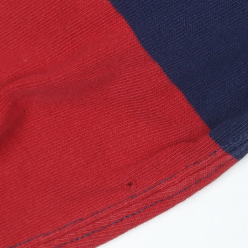 Ralph Lauren Men's Red Navy Striped Long Sleeve Polo Shirt Size L