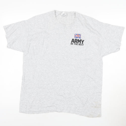 Fruit of the Loom Men's Grey Army Be The Best Logo T-Shirt L