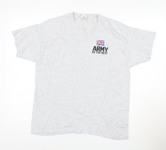 Fruit of the Loom Men's Grey Army Be The Best Logo T-Shirt L